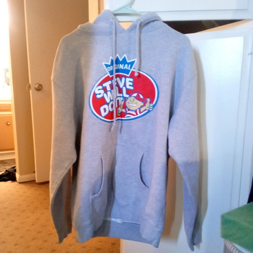 Gray Steve Will Do It Hoodie LG.